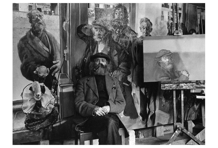 Diogenes seated with some of his portraits, 1974. (Photo: Ivor J. Hibbard) Diogenes seated with some of his portraits, 1974. (Photo: Ivor J. Hibbard)